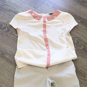 H&M studded collar top size 2